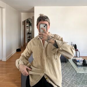 vintage cream corduroy button up